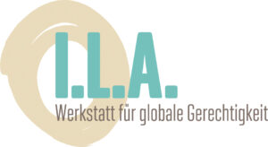 Grafik als Logo: I.L.A. Werkstatt für globale Gerechtigkeit